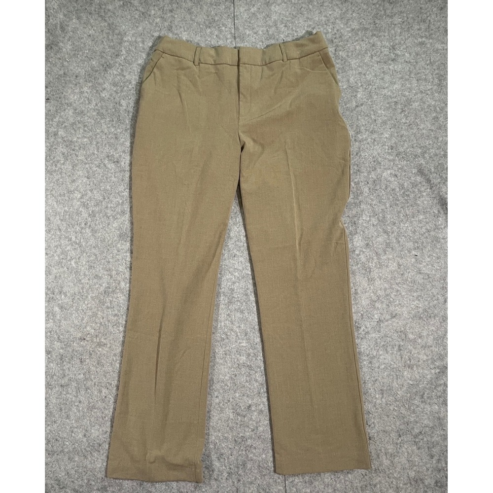 Tan Khaki Straight Leg Professional Dress Pants Trousers Womens Size 14